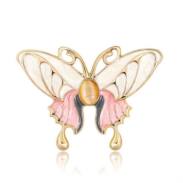 

exquisite opal butterfly accessory rhinestone colorful lapel pin metal crown brooch pin fashion jewelry women gift, Gray
