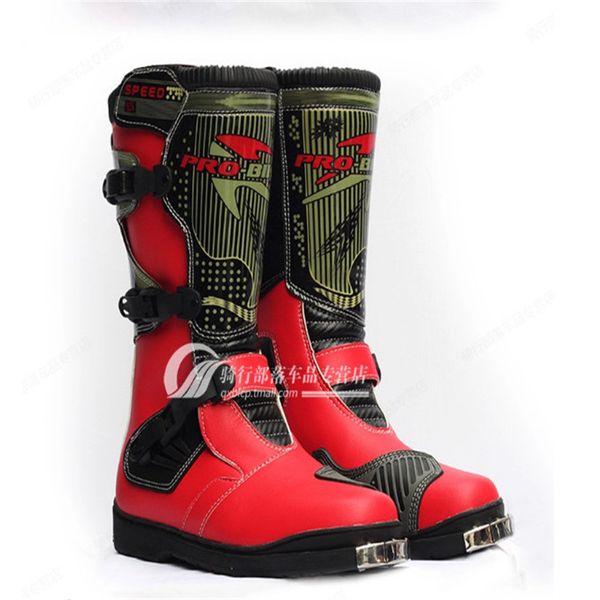 

pro-biker motocross boots motorcycle speed racing boots black mid-calf racing motocross mircrofiber leather motorcycle