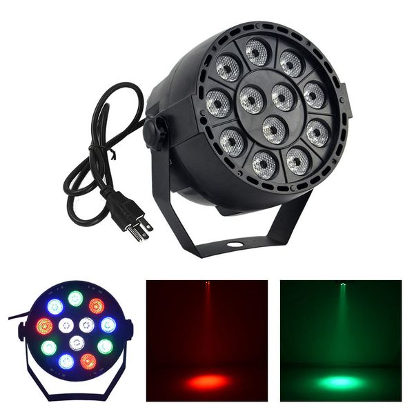 

mini portable 12w dance floor led flat par dimming light dmx disco ball spotlight lamp rgbw dj party show stage strobe lighting le-par12