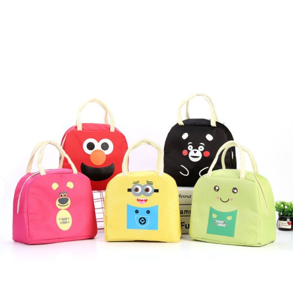 

multifunctional cartoon anime waterproof oxford cloth portable lunch bag ice pack lunch box picnic picnic bag, Blue;pink
