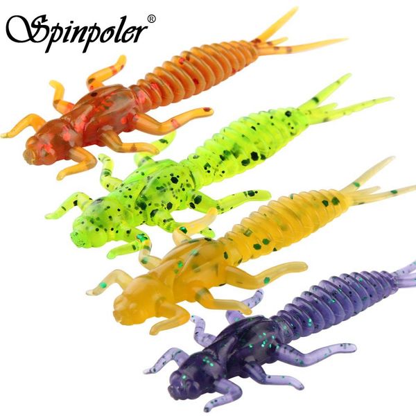 

new reach soft lures 2019 soft plastic lures larva 1.4g 6cm floating freshwater swimbaits silicone soft bait worm for fishing