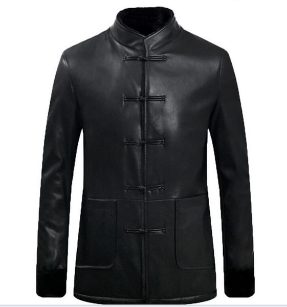 

s--3xl 2018 winter men new leisure fashion sheepskin fur one jacket, Black