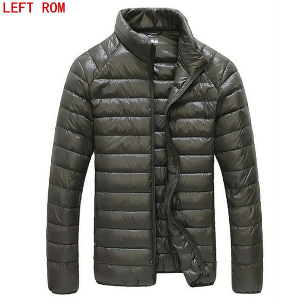 

2017 autumn winter duck down jacket ultra light men 90% coat waterproof down parkas fashion mens collar outerwear coat size 5xl, Black