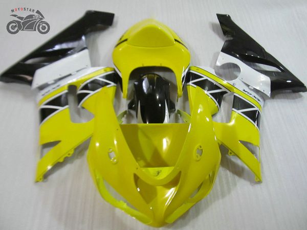 kit carenagens chinês para ZX6R 05 06 Kawasaki Ninja carenagem ZX6R 636 ZX636 2005 2006 ZX 6R amarelo corpo motocicleta branca kits carenagem