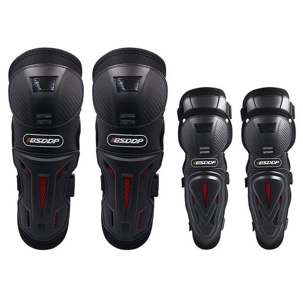 

4 pcs/set professional motorcycle mountain bike riding equipment elbow knee pads shatter-resistant windproof protective gear, Black;gray
