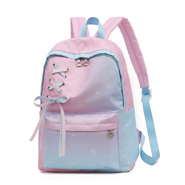 

luxury gradient backpack women's new style nylon cloth small fresh school bag student bag large capacity lightweight