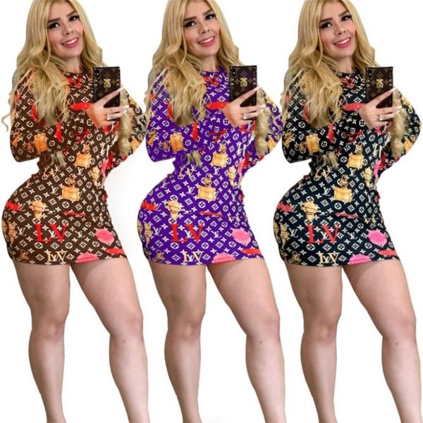 

womens one piece dress long sleeve summer skirt designer above_knee bodycon dress elegant clubwear selling klw2321, Black;gray
