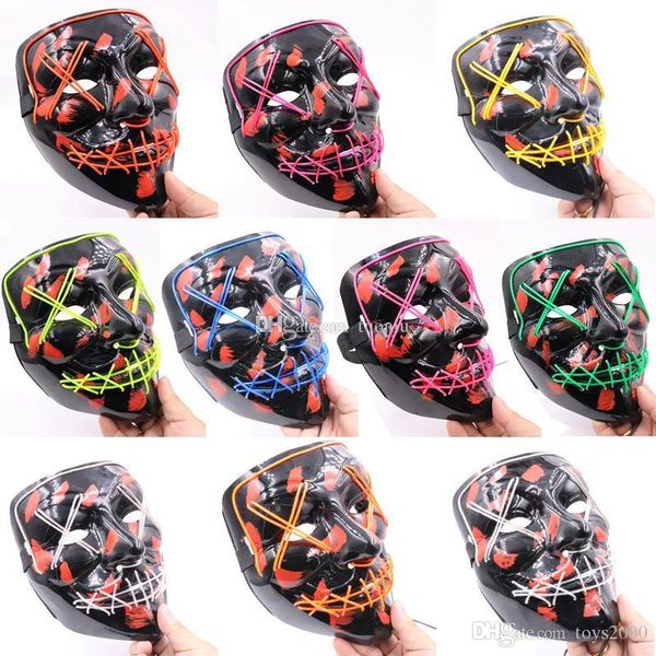 

halloween led light up mask many options party cosplay masks the purge election year funny glow in dark horror masks dhl