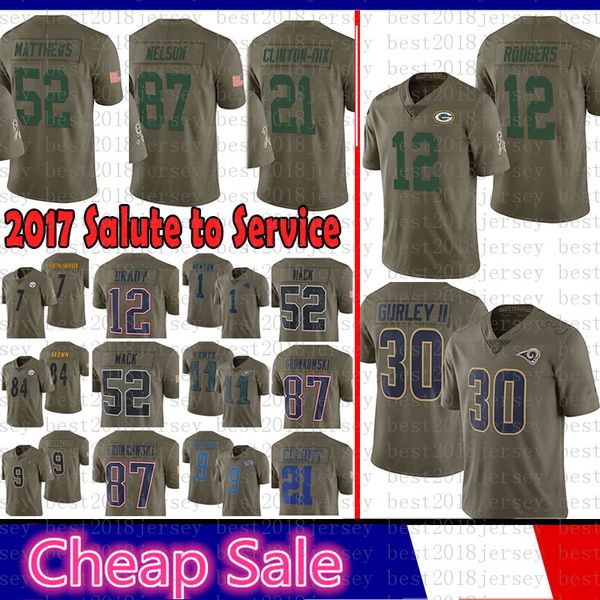 

Green Bays Packers 2017 Salute to Service Jersey 12 Aaron Rodgers 21 Ha Ha Clinton-Dix 52 Clay Matthews St.louis Rams Nelson 30 Todd Gurley