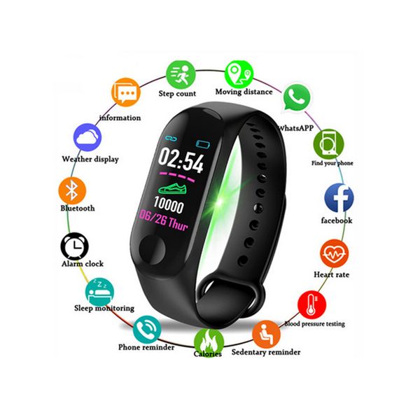 

m3 smartband fitness tracker smart bracelet blood pressure heart rate monitor waterproof smart band pro wristband pk mi band 3, Slivery;brown