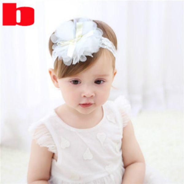 

children designer headbands girls brand hair accessories with flowers and ribbon baby fashion sweet style party accessories 2020 new, Slivery;white