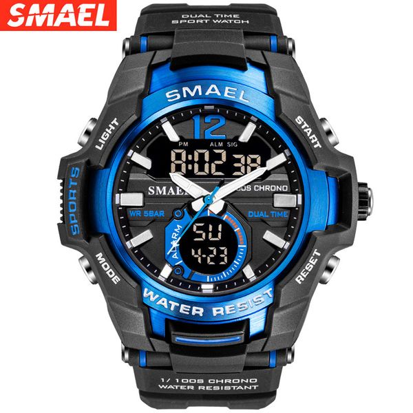

smael watches men sport watch man big clock watch luxury army relogio masculino alarm led digital waterproof, Slivery;brown