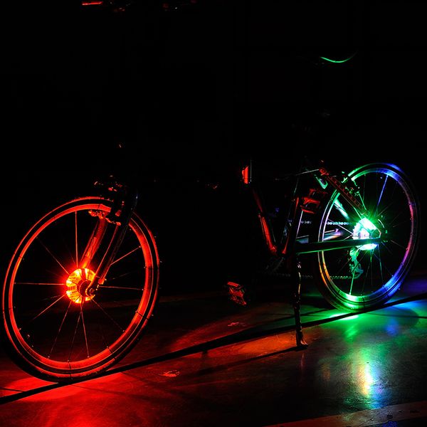 

bicycle hub light bike wheel spokes light bike fronail hub led spoke warning lamp night riding accessories