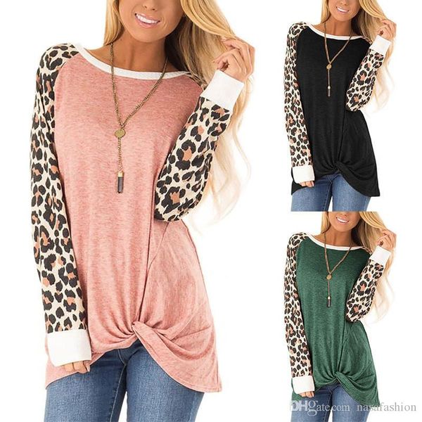 

женин леопаѬдовй локђна tshirt мод crew neck  длиннм Ѭђкавом Ѭойники дизайнеѬ White