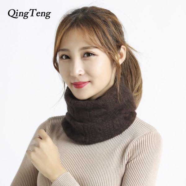 

knitted circle wool scarves for men women winter warm and soft ring solid fashion casual scarf in 8 colour fashion tube