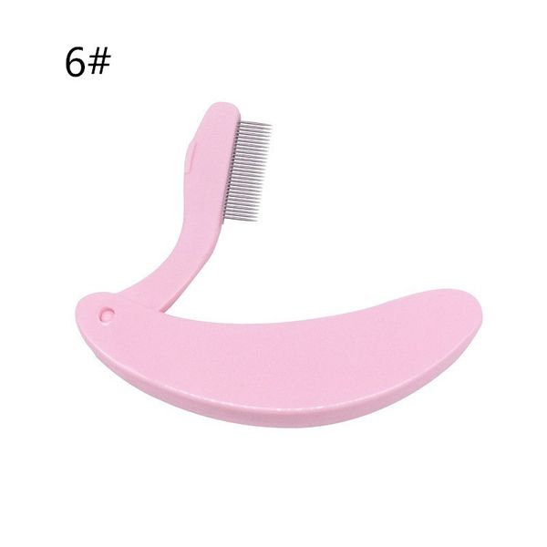 

foldable stainless steel needle eyebrow comb tool eyelash curving plastic handle eyebrow comb professional cosmetic tool