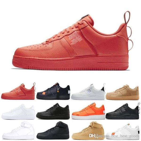 

2019 dunk utility men women shoes low cut one 1 shoes all white black 1s classic af high knit skateboard sports shoes