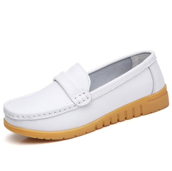 

shoes women flats casual shoes leather 1757, Black