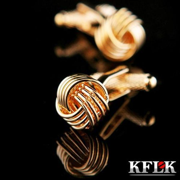 

kflk luxury shirt cufflinks for mens brand cuff button gold cuff links twist gemelos abotoaduras jewelry, Silver;golden