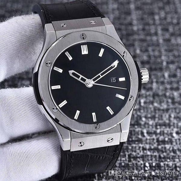 

factory sports style mens watch contracted three needles strap folding clasp black stainless steel she, Slivery;brown