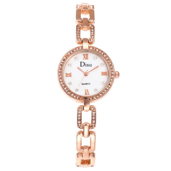 

trend rhinestone rose gold women watches small dial ribbon and exquisite female wristwatch literary temperament bracelet watch, Slivery;brown