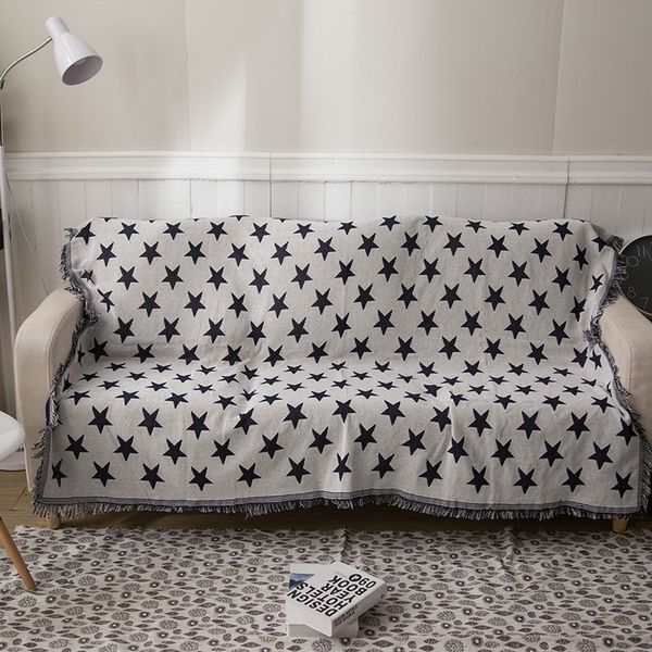 

blue star anti-slip sofa cover travel thread blanket for beds decorative throw blankets pgraphy props tablecloth