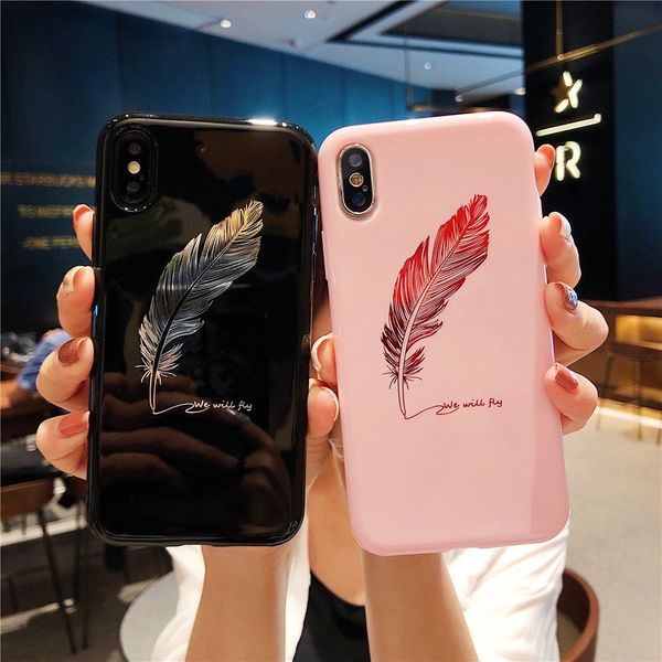 coque iphone xr plume couleur