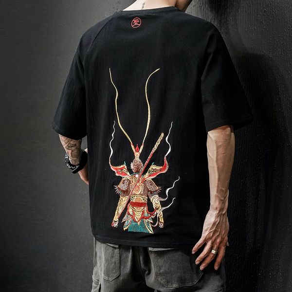 

online chinese store tee national asian clothes harajuku kimono streetwear t-shirt hip hop summer 2020 japanese ff2732, Red