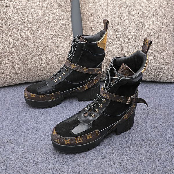 

short boots female british wind 2019 new autumn single boots thick bottom with multicolor net red thin skinny boots handsome martin boot, Black