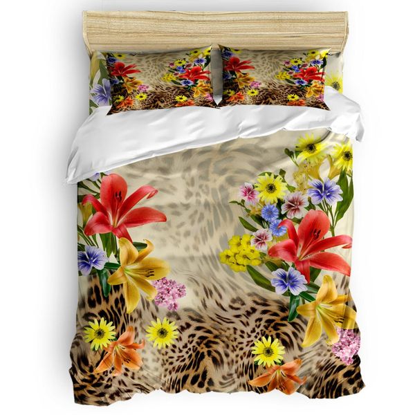 

flowers and leopard print george washington's birthday quilt cover bedding duvet cover sets christmas day living room flat