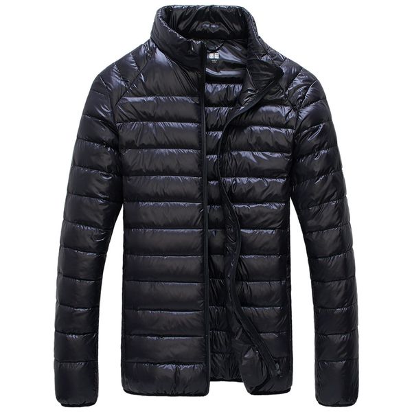 

nice autumn men jacket ultra light 91% white duck down jackets casual portable winter coat for men plus size down parkas, Black