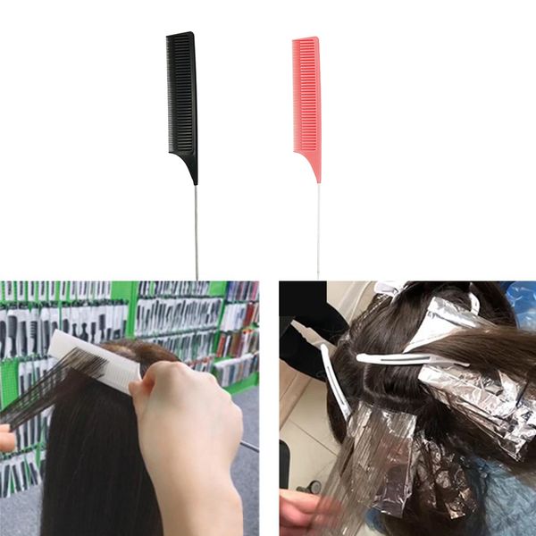 

2 piece abs weaving highlighting foiling hair comb styling combs brush, Silver