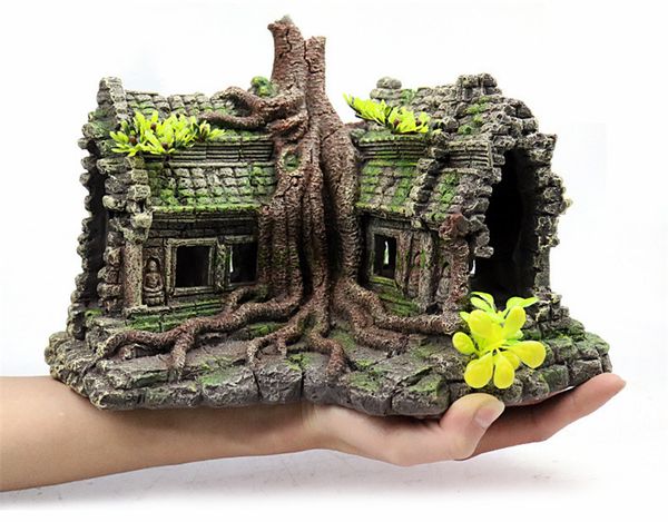 

fish tank landscaping simulation castle house tree house chalet resin craft decoration creative goods aquarium supplies