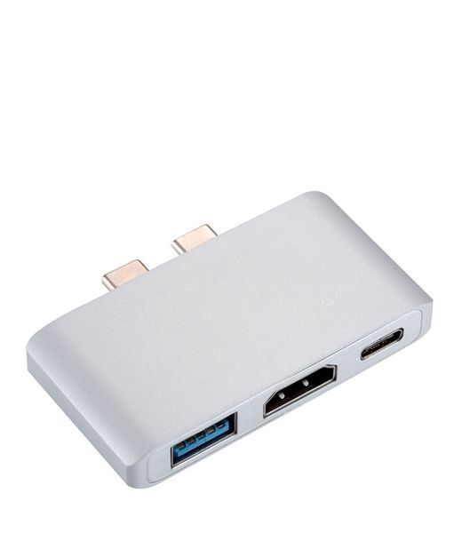 

usb c hub, dual type c adapter for apple 2016/2017 macbook pro type-c 3.1 charging,4k hdmi,usb 3.0 converter