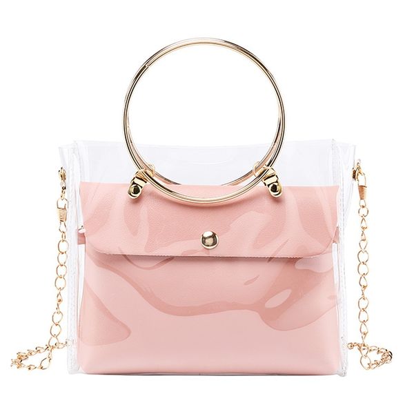 

women luxury jelly transparent shoulder bag versatile tote outdoor ladies bag handbag messenger shoulder bags sac a main