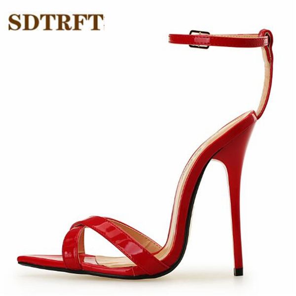 

sdtrft king size:40-45 46 47 48 49 women crossdress sandals summer gold bottoms 13cm thin high heels shoes pointed toe pumps, Black