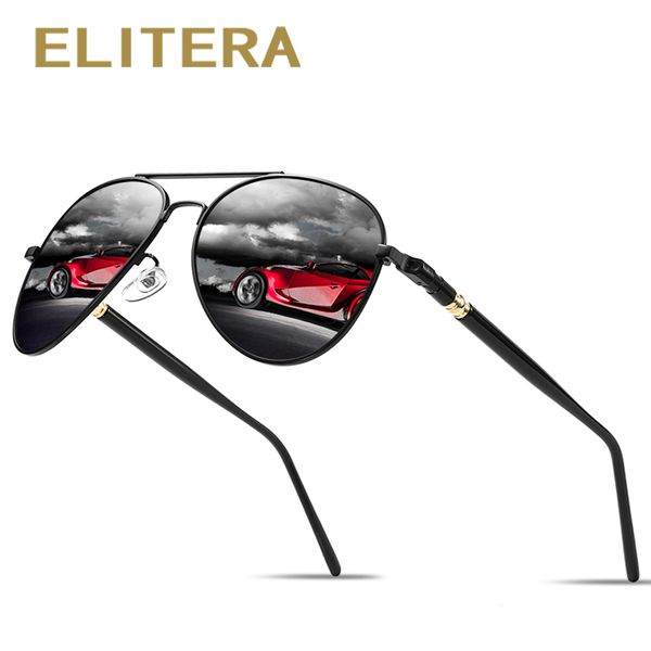 

elitera brand design pilot male sunglasses polarized lens uv protection driving sun glasses men women, White;black