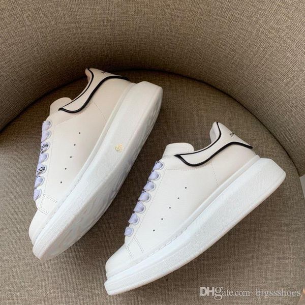 

2020 designer men women casual fitness shoes new mens womens fashion white leather comfortable shoes flat casual shoes, Black