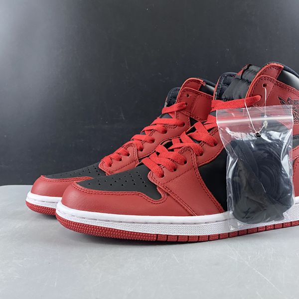 

air 1 high hi 85 varsity red black bq4422-600 1s women men basketball sports shoes sneakers trainers with original box, Black;white