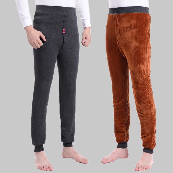 

2018 new men thermal underwear pants very thick fleece leggings wear in very cold days winter trousers more than