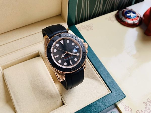 

116655 designer watches 8215 2836 movement 40*11mm luxury mens watches gold case ceramic ring montres de luxe yacht swimming seal, Slivery;brown