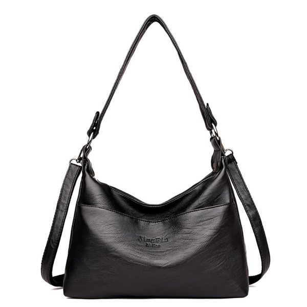 

fashion shoulder handbag women solid splicing pu leather messenger shopping large-capacity handle bag 28x19x12cm