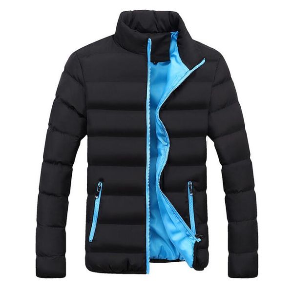 

new winter jacket men stand collar parka mens cotton padded parka thick zipper slim men coat outwear warm male overcoat, Black;brown