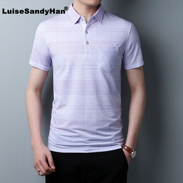 

men's polos luisesandyhan 2021 spring summer short sleeve t shirt men slim fit business casual t-shirt clothes cotton tee homme, White;black