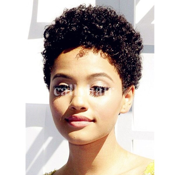 European Hair Top Grade Short Curly Glueless Full Lace Chic Cut
