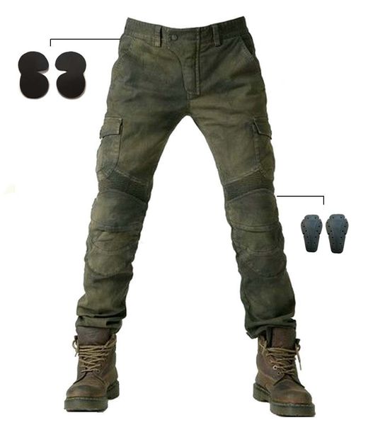 

men motorcycle riding trousers motocross denim jeans with protect pads equipment racing knight pants army green