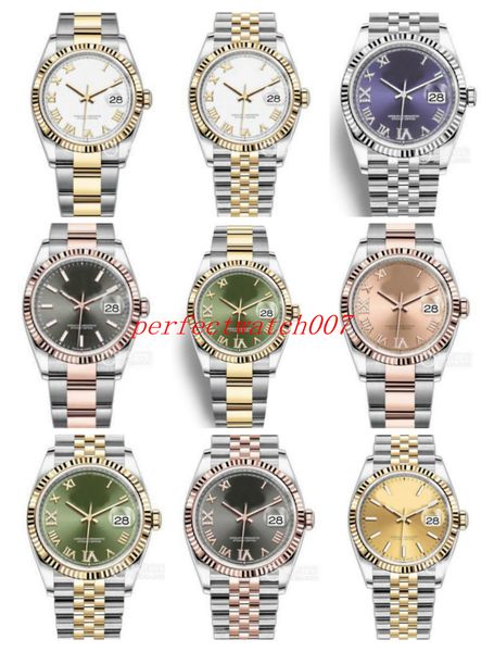 

classic series luxury ladies watch m126233 126231 126234 36mm sapphire glass stainless asia eta movement automatic sport women's fashio, Slivery;brown