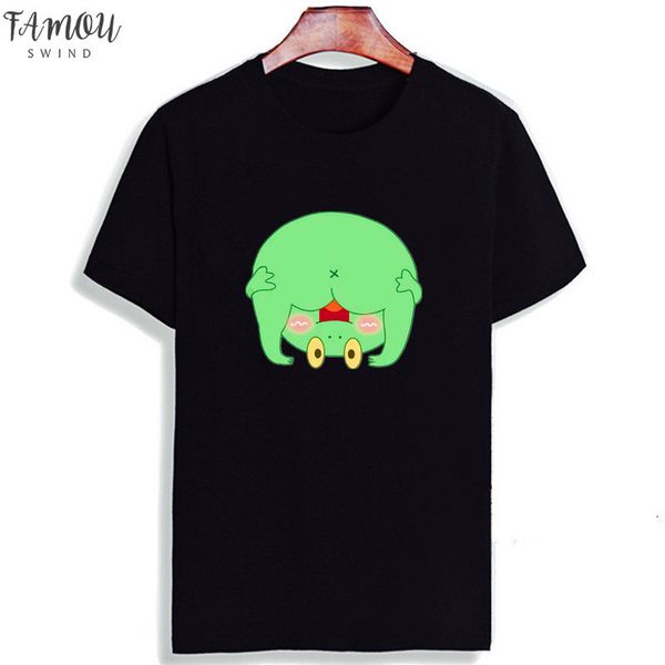 

aesthetic couple clothes funny tshirt lovely pig and frog cartoon art cotton o neck t shirt plus size short sleeve brand female, White