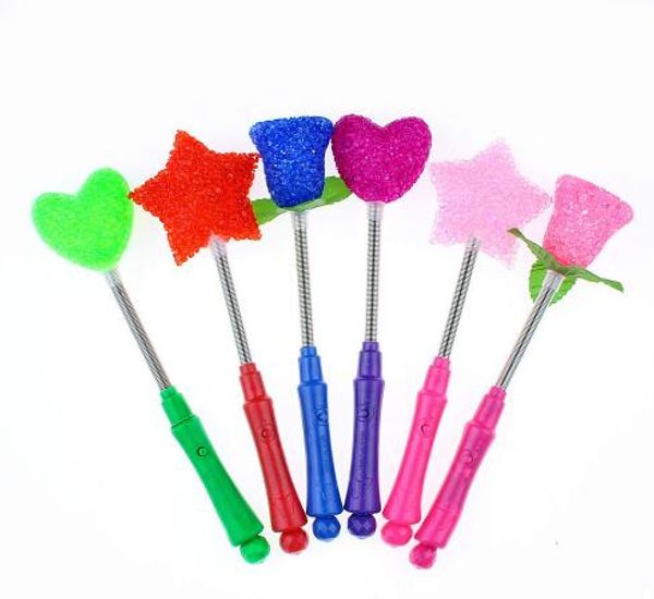 Kostenloser Versand Neue LED Glow Star Zauberstab Mixed Rose Herzförmige Stick Blinklicht Konzert Party Neuheit Led Spielzeug