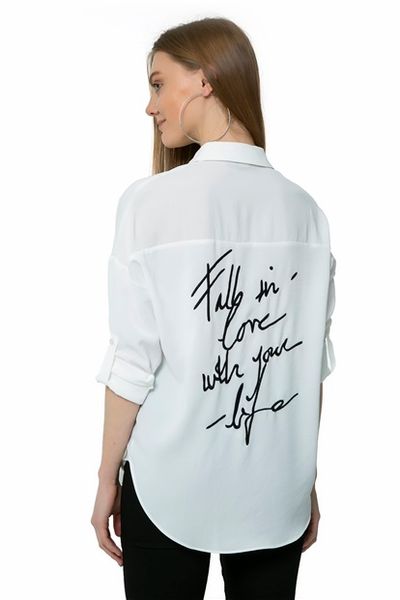 

ecru back embroidery shirt women white
